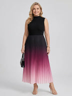 Round Neck Sleeveless Gradient Dress
