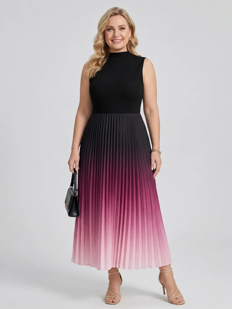 Round Neck Sleeveless Gradient Dress
