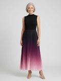 Round Neck Sleeveless Gradient Dress