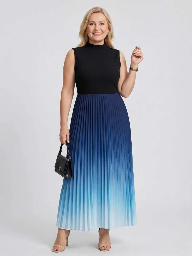 Round Neck Sleeveless Gradient Dress