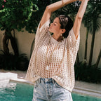 Sexy Hollow Short-Sleeve Sweater