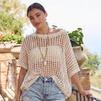 Sexy Hollow Short-Sleeve Sweater
