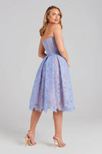 WOMEN'S STRAPLESS LACE MIDI DRESS