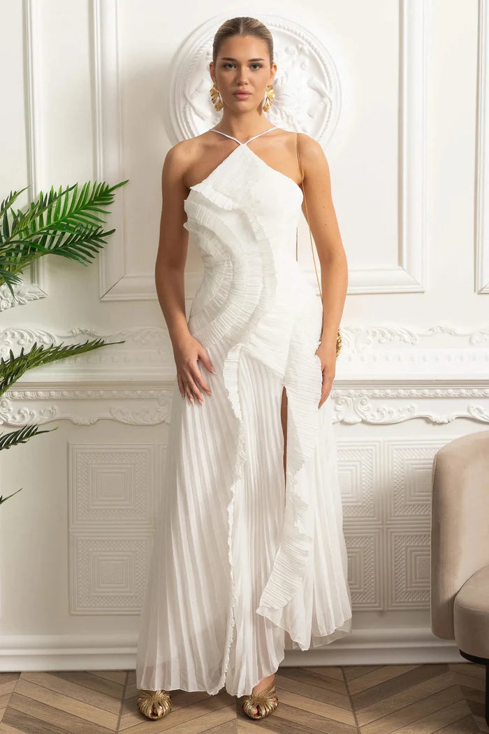 Women's Elegant Pleated Chiffon Dress