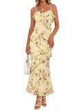 Summer Floral Wedding Guest Maxi Dress Women