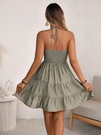 Women's Summer Halter Backless A-Line Dress