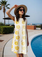 Summer Sleeveless Printed Midi Dress For Women