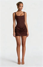 Women's Pleated Bodycon Short Dress