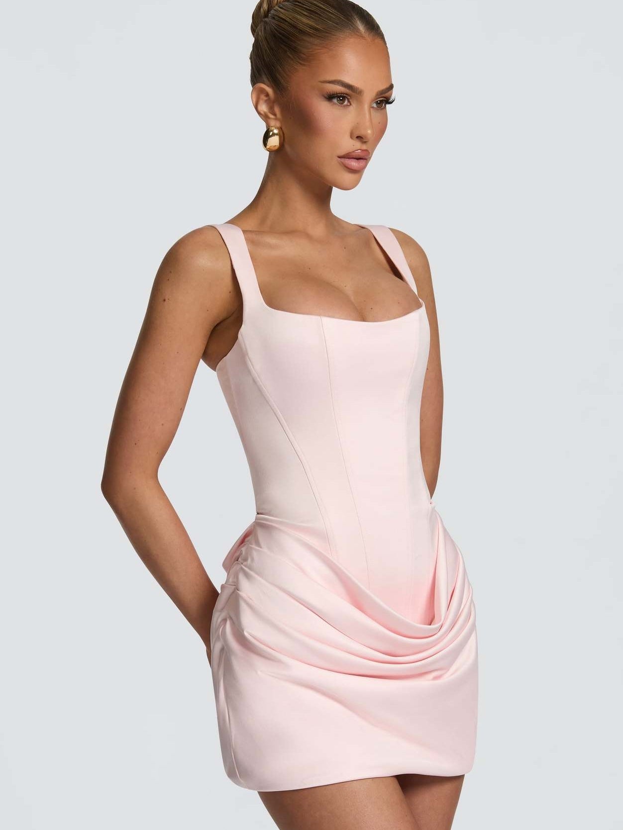 Women's Pleated Bodycon Short Dress
