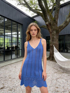 New Summer Hollowed-Out Cover-Up Knit Dress For Women