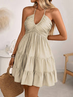 Women's Summer Halter Backless A-Line Dress