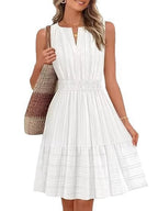 Women's 2026 Summer Casual Mini Sundress Beach Vacation Sleeveless V Neck Flowy A Line Dress with Pockets
