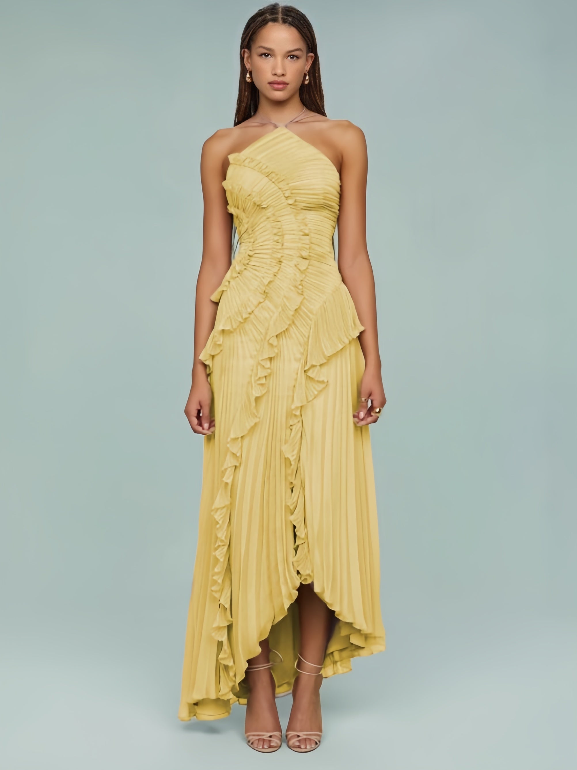 Women's Elegant Pleated Chiffon Dress