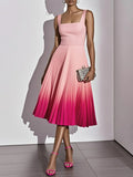 PLEATED OMBRE PARTY MIDI DRESS