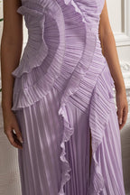 Women's Elegant Pleated Chiffon Dress
