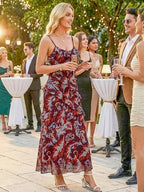 Summer Floral Wedding Guest Maxi Dress Women