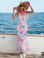 Summer Floral Wedding Guest Maxi Dress Women