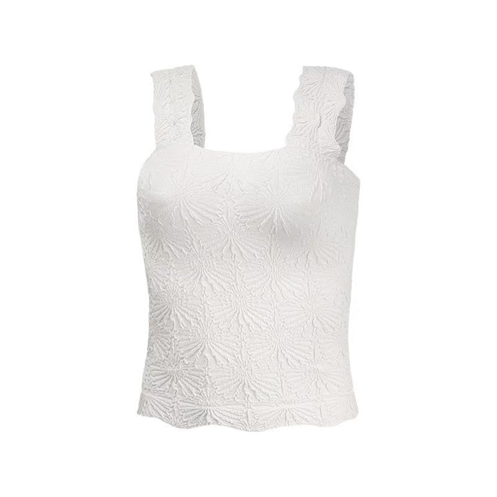 Square Neck Jacquard Tank top