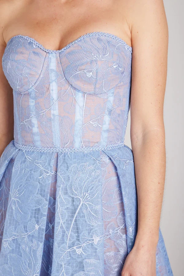 WOMEN'S STRAPLESS LACE MIDI DRESS