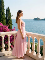 Women's Elegant Pleated Chiffon Dress